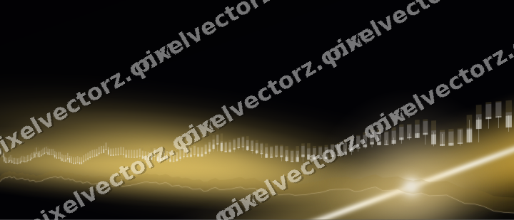 Glowing neon chart background in amber and blue