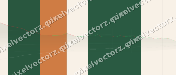 Glowing neon chart background in green and orange