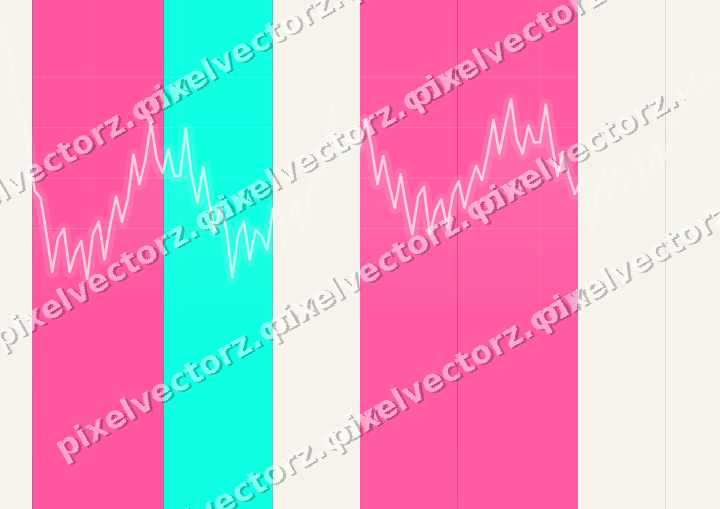 Glowing neon chart background in pink and orange