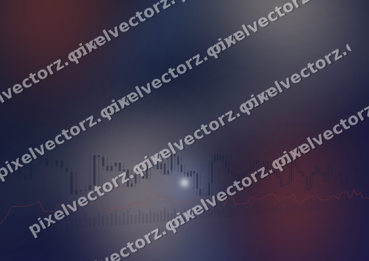 Glowing neon chart background in dark blue and red