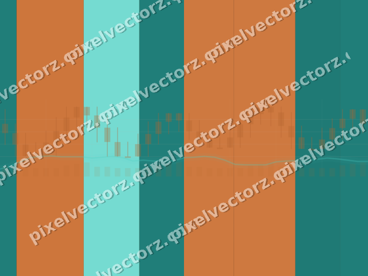 Glowing neon chart background in orange and teal