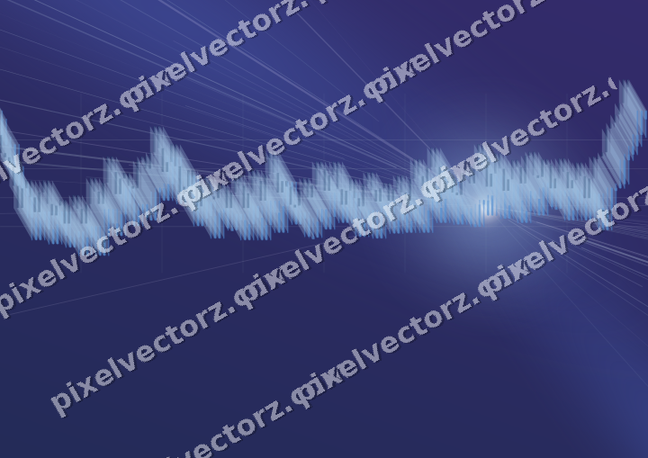Glowing neon chart background in blue and cyan
