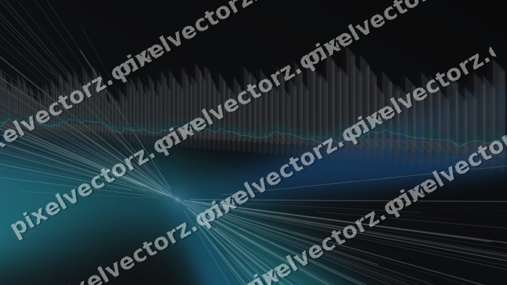 Glowing neon chart background in blue and teal