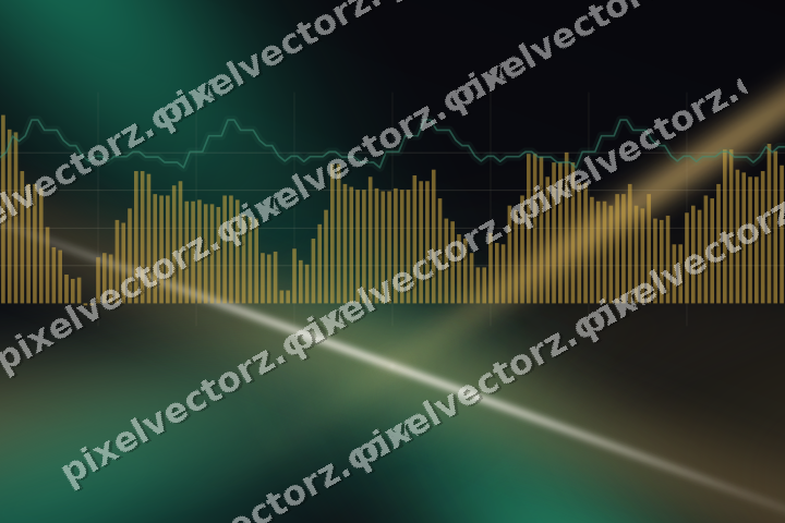 Glowing neon chart background in amber and green
