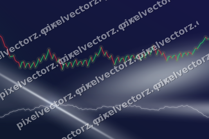 Glowing neon chart background in dark blue and white