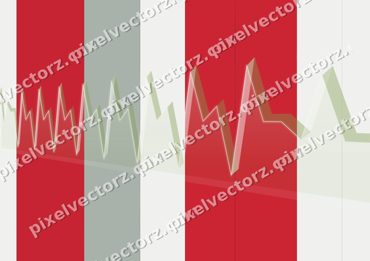 Glowing neon chart background in red and green