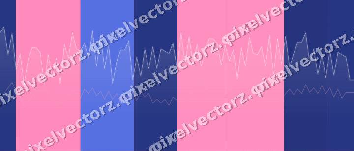 Glowing neon chart background in pink and blue