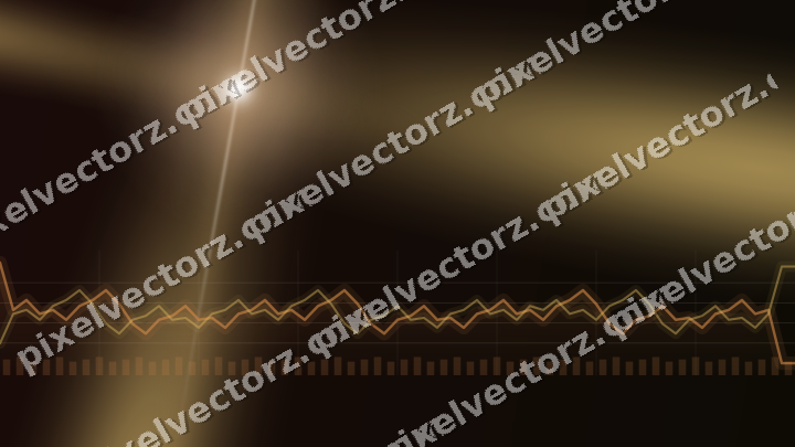 Glowing neon chart background in orange and amber