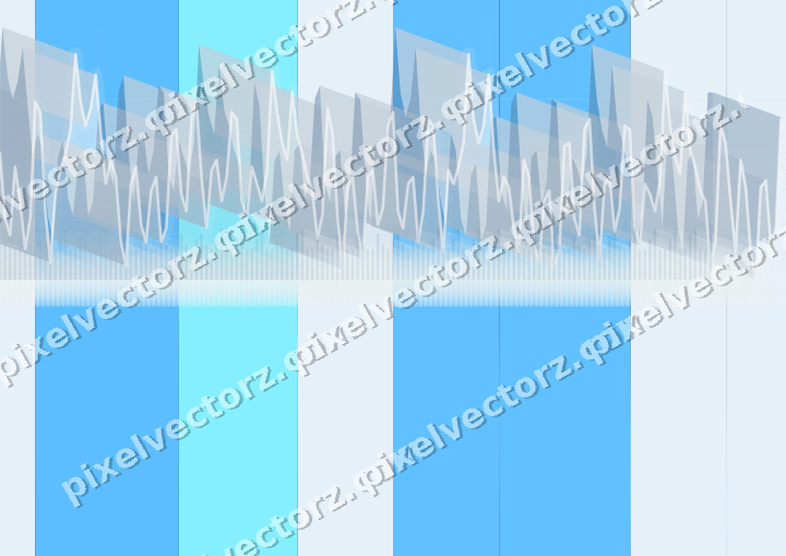 Glowing neon chart background in cyan and blue