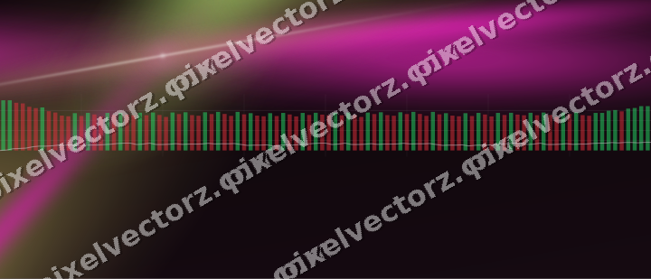 Glowing neon chart background in magenta and lime