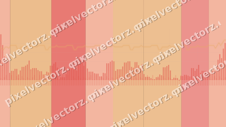 Glowing neon chart background in red and orange