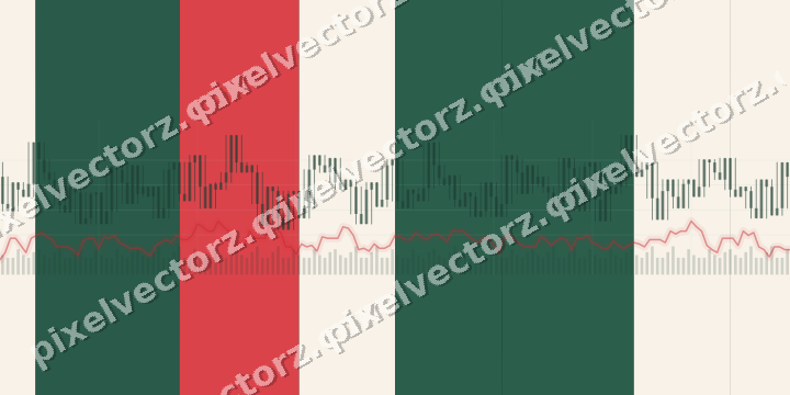 Glowing neon chart background in green and red