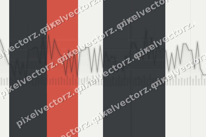 Glowing neon chart background in blue and red