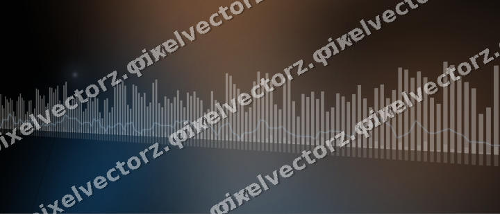 Glowing neon chart background in blue and orange