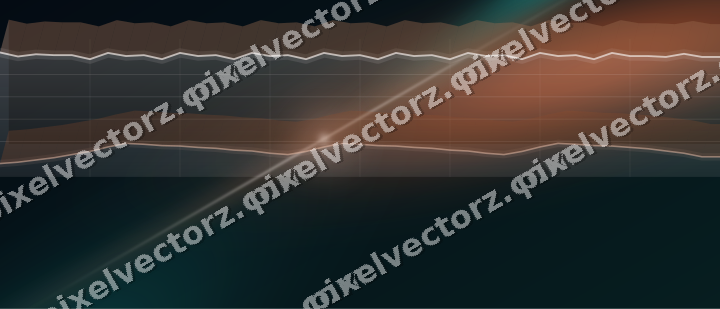 Glowing neon chart background in orange and teal