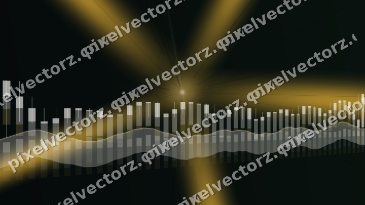 Glowing neon chart background in amber and green