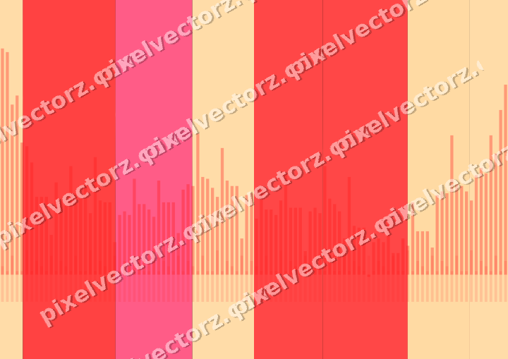 Glowing neon chart background in red and orange