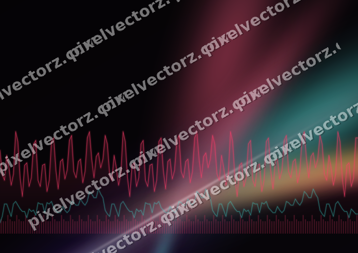 Glowing neon chart background in pink and amber