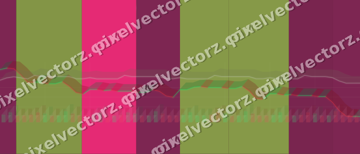 Glowing neon chart background in lime and pink