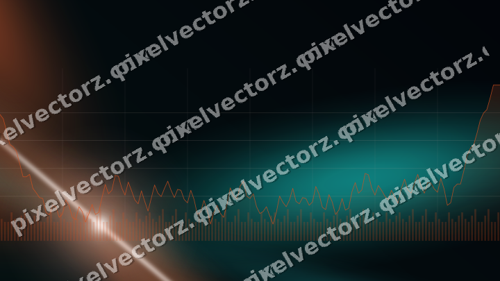 Glowing neon chart background in orange and teal