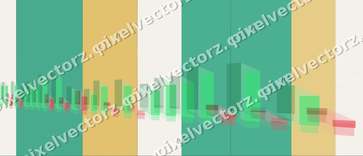 Glowing neon chart background in amber and green