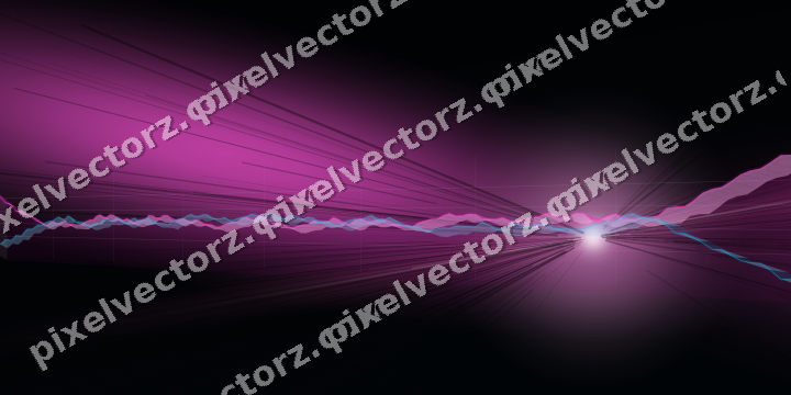 Glowing neon chart background in magenta and purple