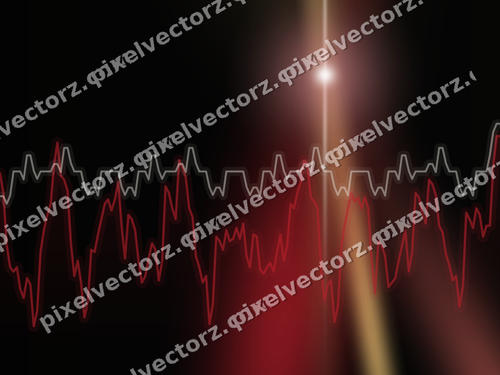 Glowing neon chart background in red and amber