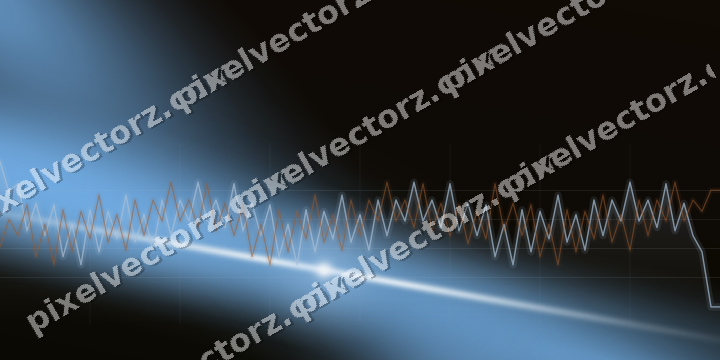 Glowing neon chart background in blue and orange