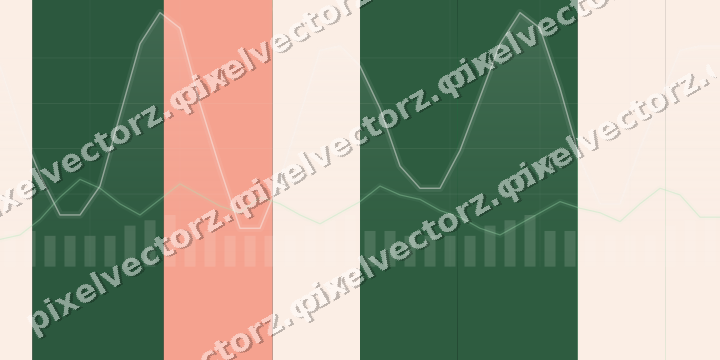 Glowing neon chart background in green and red