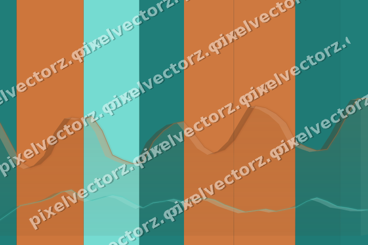 Glowing neon chart background in orange and teal