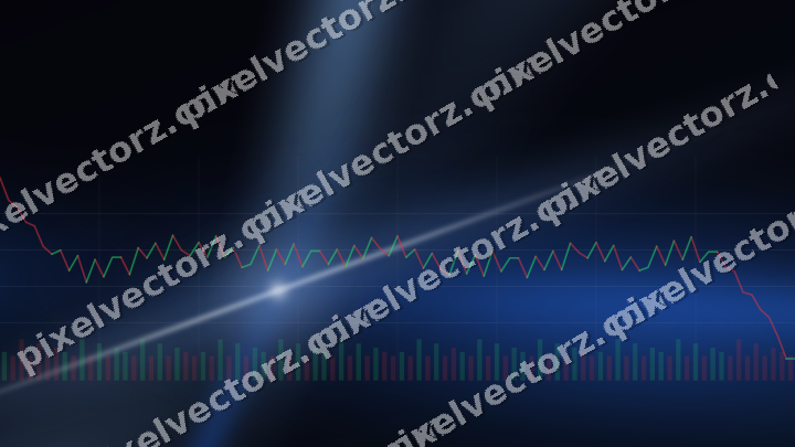 Glowing neon chart background in blue
