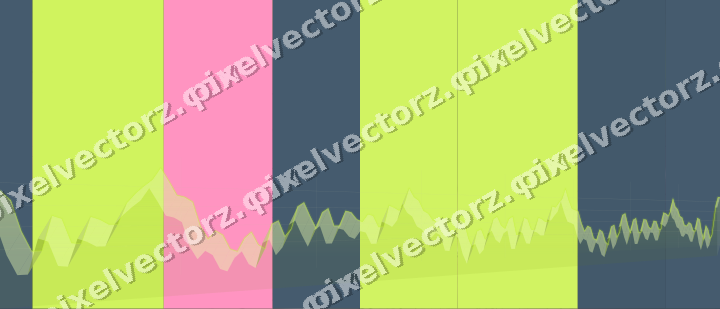 Glowing neon chart background in lime and amber