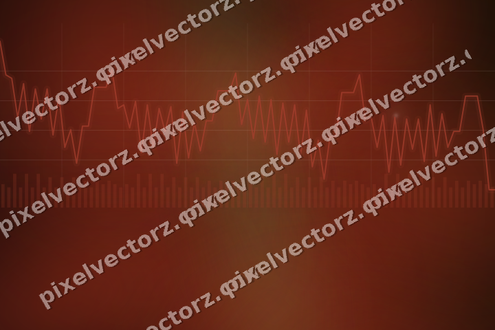 Glowing neon chart background in red and orange
