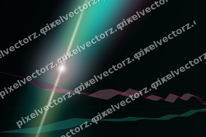 Glowing neon chart background in pink and orange