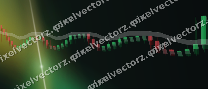 Glowing neon chart background in green and amber