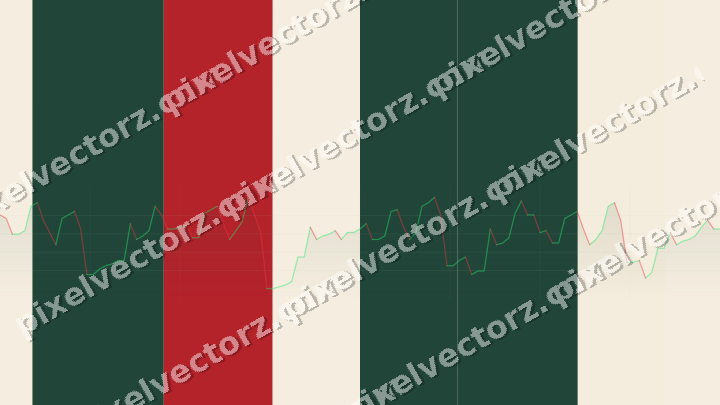 Soft pastel chart background in dark green and red