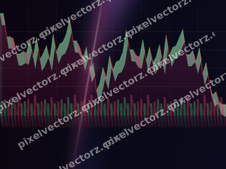 Glowing neon chart background in pink and blue