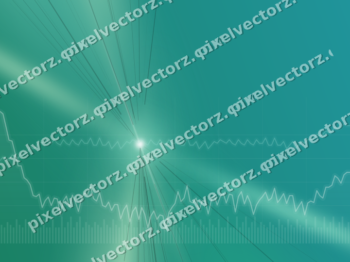 Glowing neon chart background in green and teal