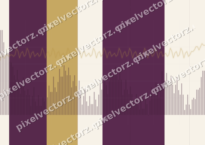 Glowing neon chart background in magenta and amber