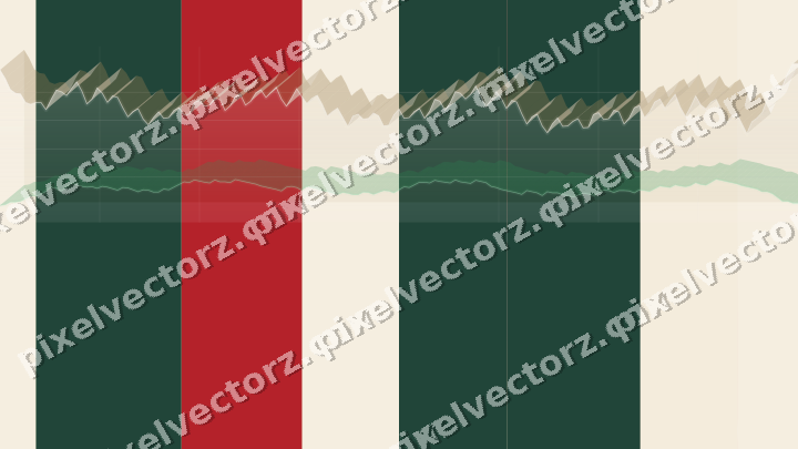 Soft pastel chart background in dark green and red