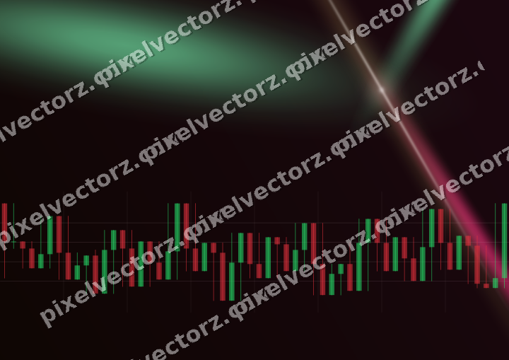 Glowing neon chart background in pink and green