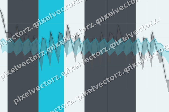 Glowing neon chart background in blue and teal