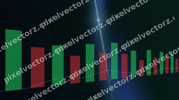 Glowing neon chart background in cyan and teal