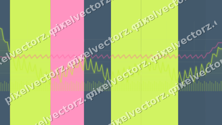 Glowing neon chart background in lime and amber