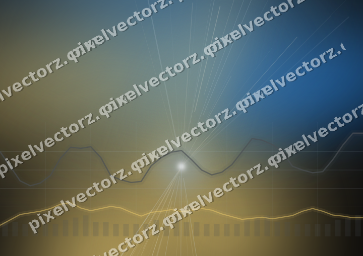 Glowing neon chart background in blue and amber