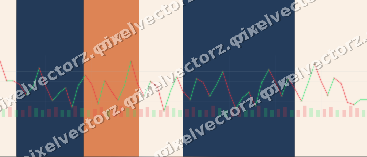 Glowing neon chart background in blue and orange