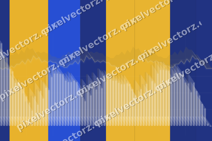 Glowing neon chart background in amber and blue