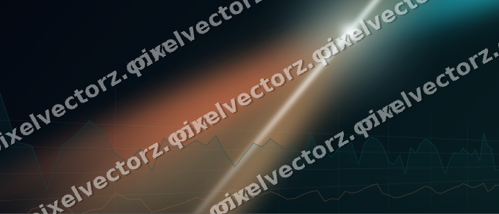 Glowing neon chart background in teal and orange
