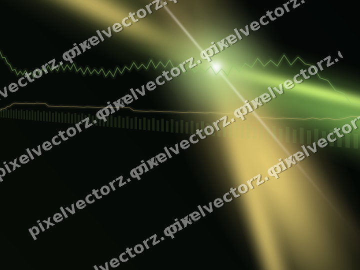 Glowing neon chart background in lime and yellow