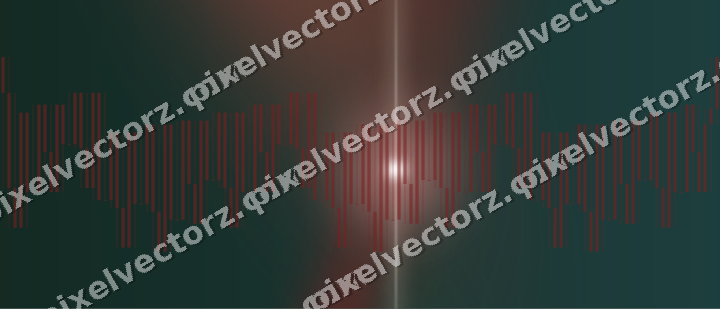 Glowing neon chart background in dark red and dark green